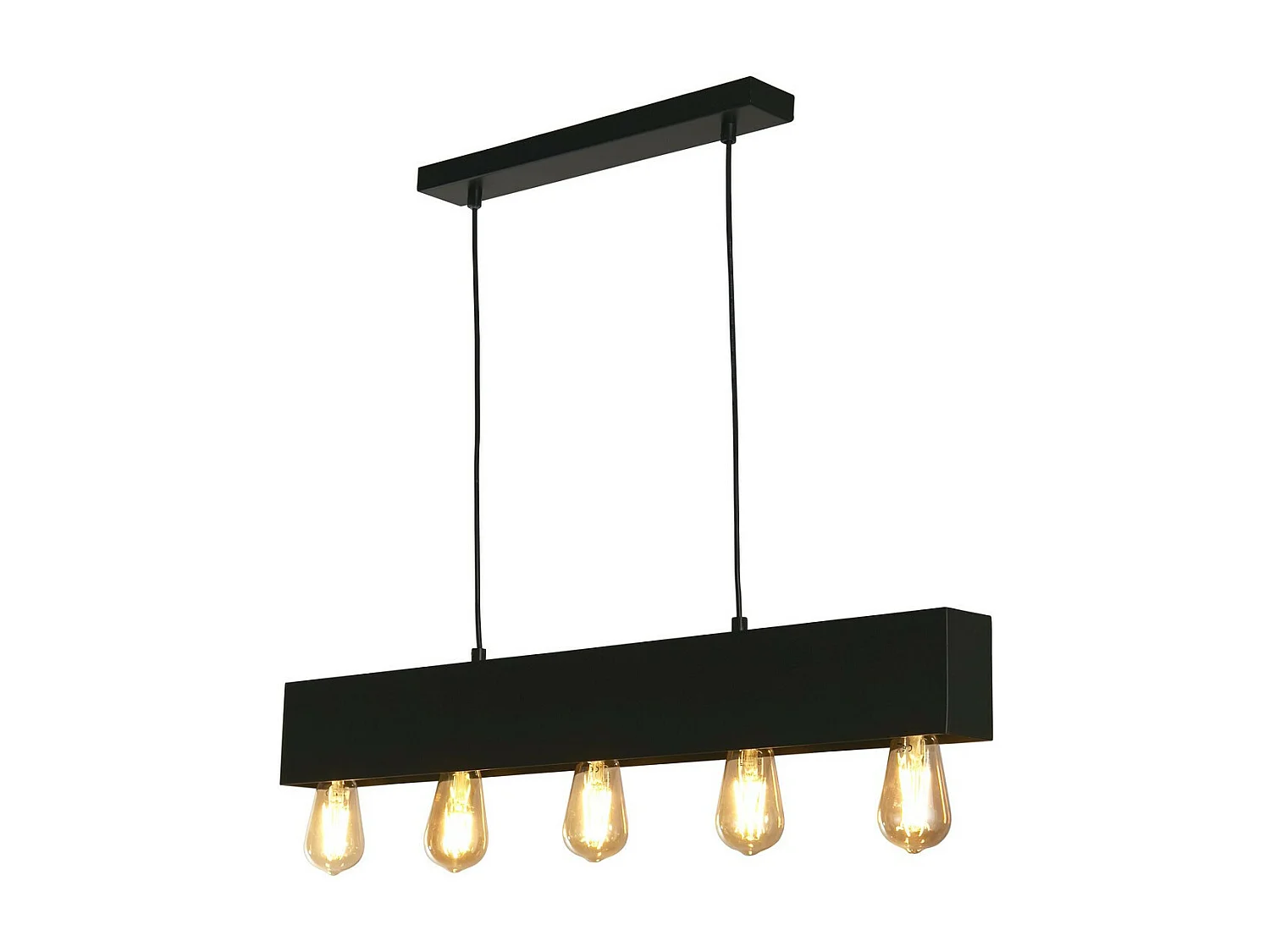 Searchlight Piano Lámpara colgante Diner Bar con 5 luces, metal negro mate