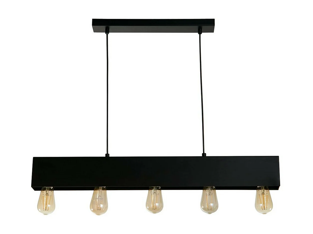 Searchlight Piano Lámpara colgante Diner Bar con 5 luces, metal negro mate