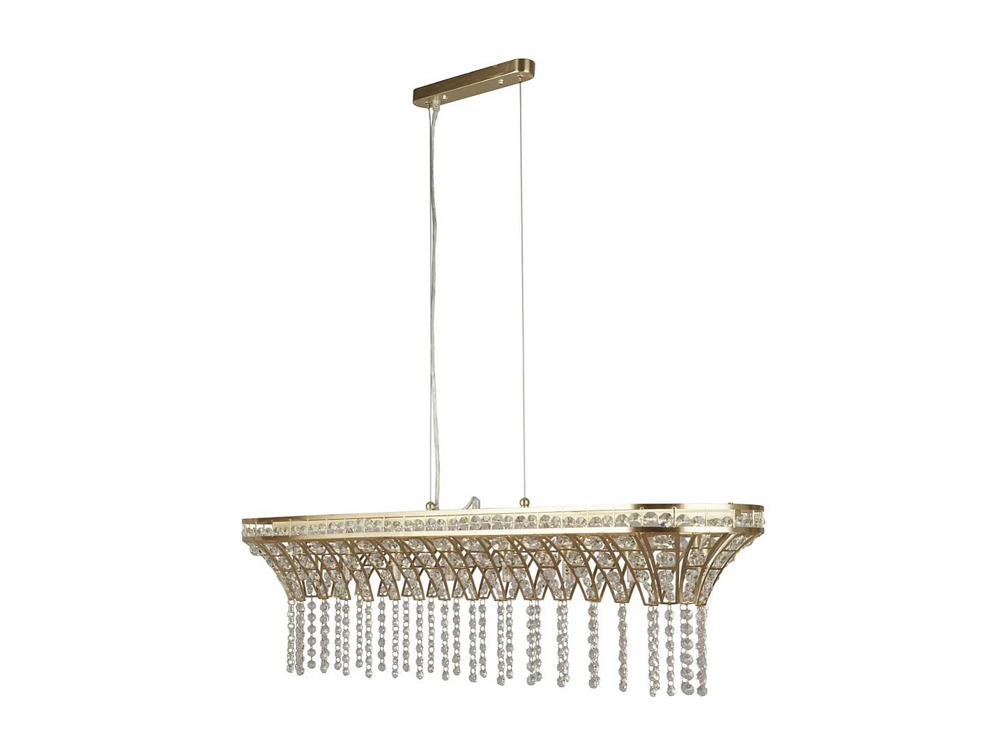 Searchlight Gemma Lampadario a 8 barre luminose in ottone satinato, cristallo trasparente