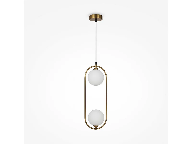 Maytoni Ring Plafoniera moderna a sospensione globo a 2 luci in ottone G9