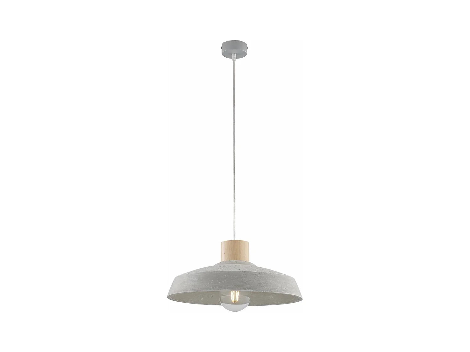 Portland Pendelleuchte Grau/Zement/Holz, 1x E27, Ø40 cm, L100 cm – BL305-S1-MX