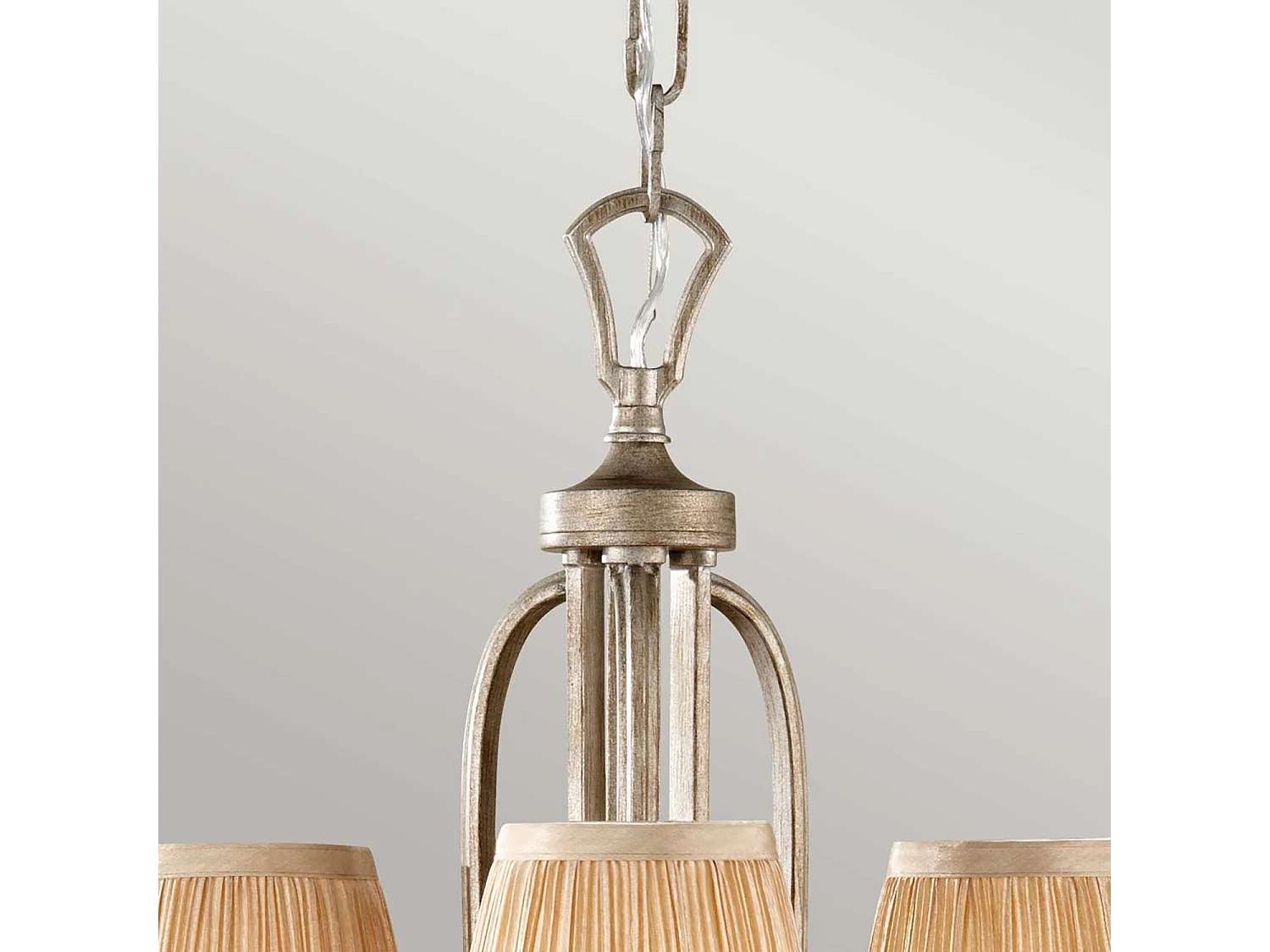 Lampadario Contemporaneo Abbey Acciaio Sabbia Argentata 3 Luci E14