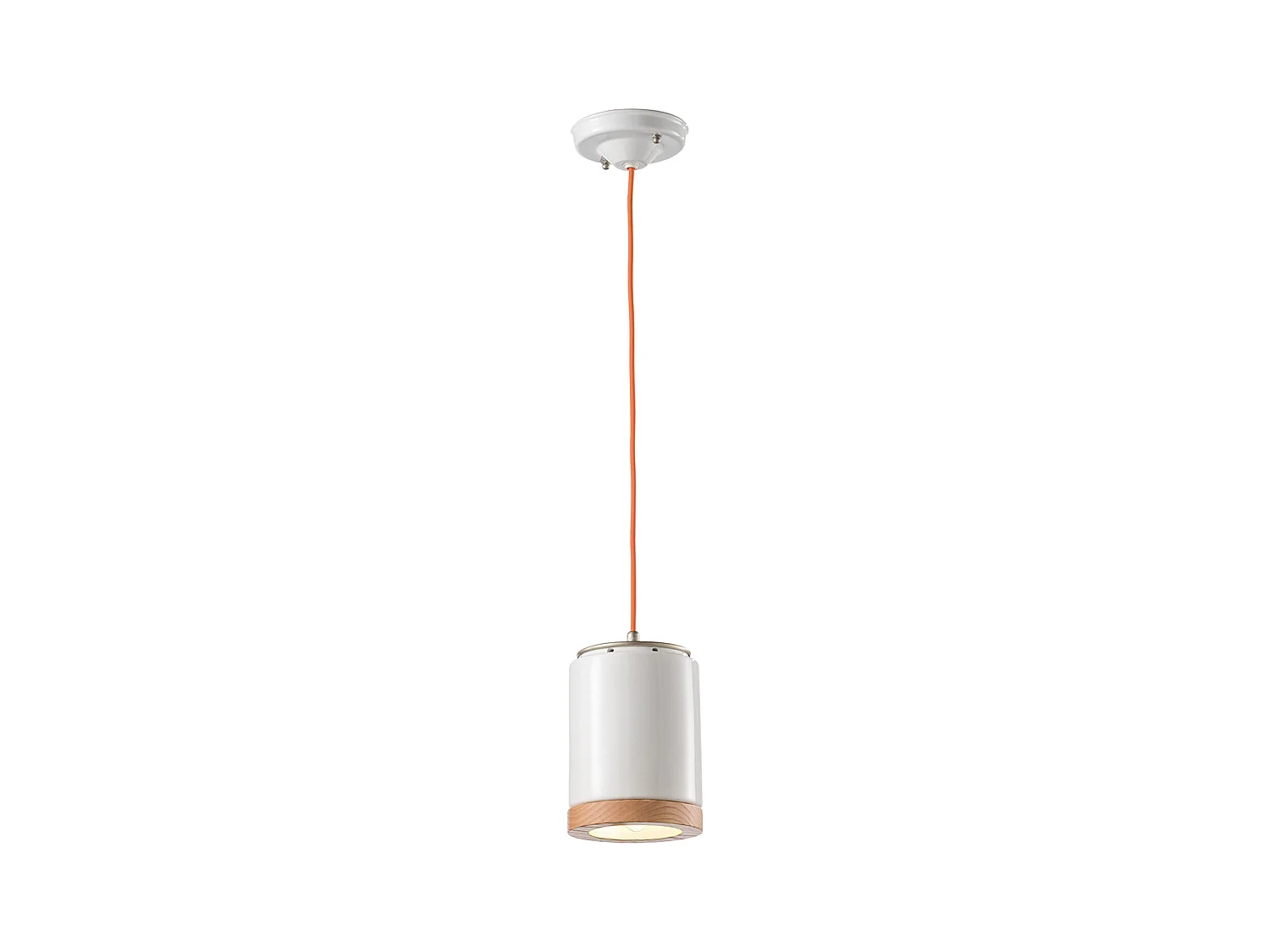 Lampadario Vintage Mateca Ferro E Ceramica Smaltata Bianco 1 Luce E27