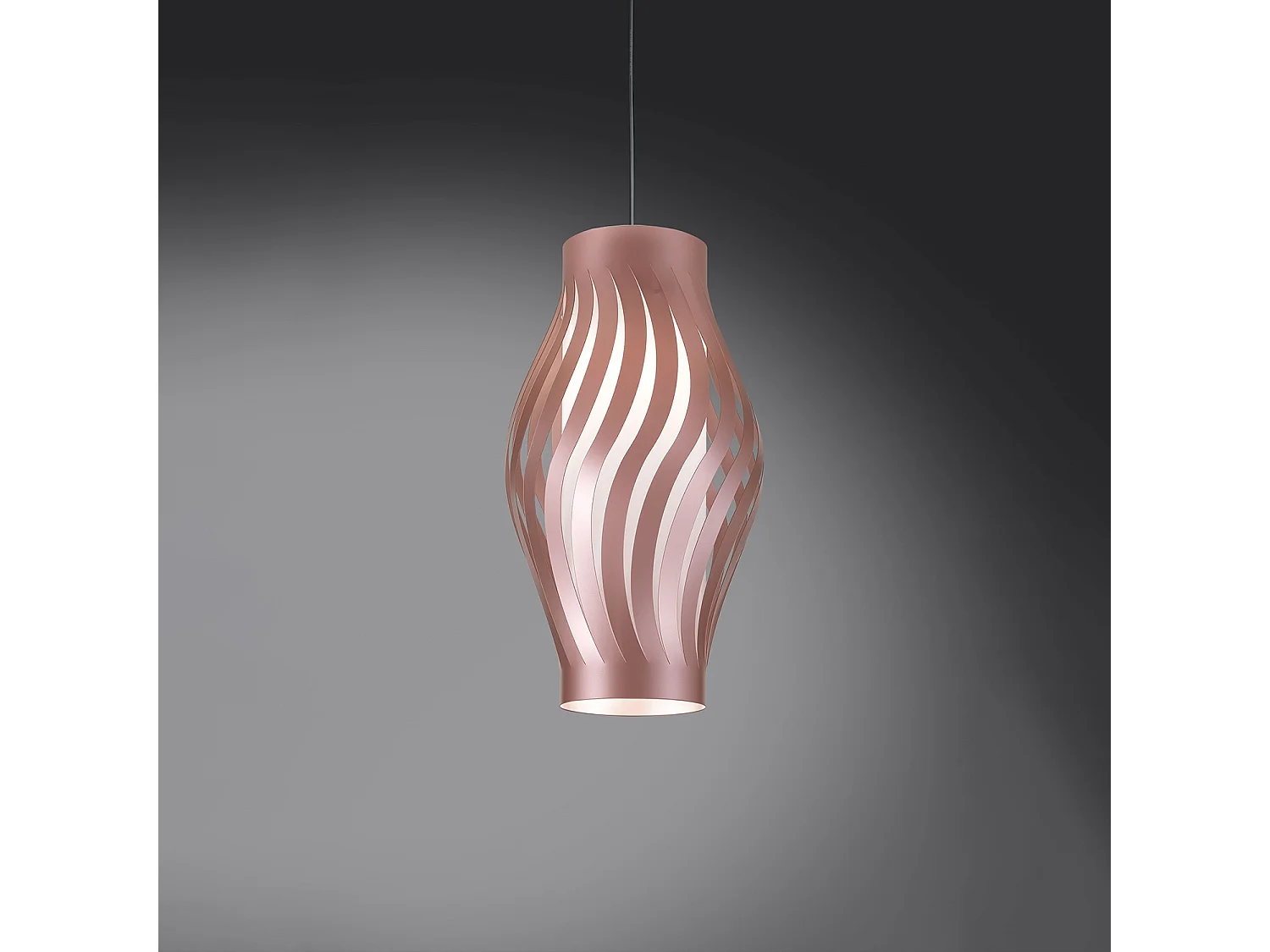 Sospensione Moderna Helios Polilux ® Pink Metal 1 Luce E27 H61Cm