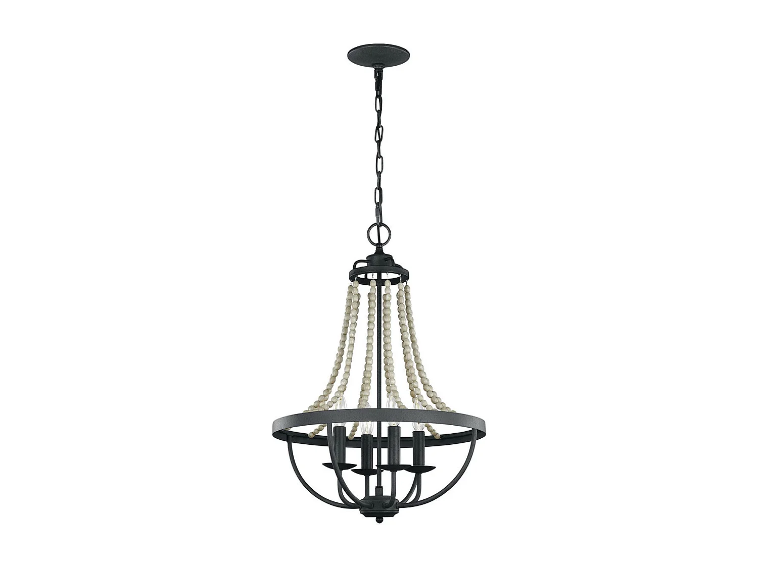 Elstead Feiss Nori Lustre à bras multiples en zinc patiné foncé avec bois flotté gris