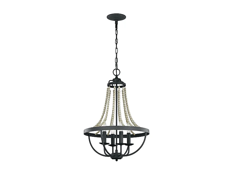 Elstead Feiss Nori Lampadario a braccio multiplo zinco invecchiato scuro con legni grigi