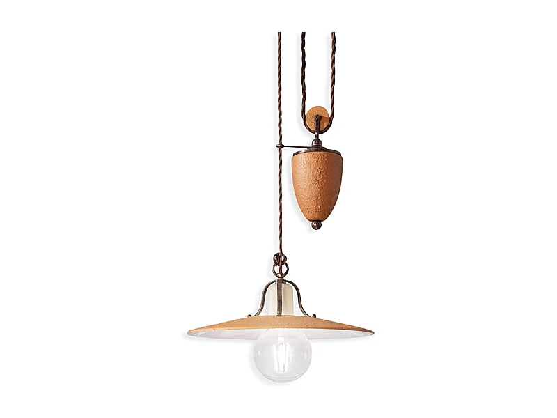 Saliscendi Classico Bologna Metallo E Ceramica Nero Sfumato Rame 1 Luce E27