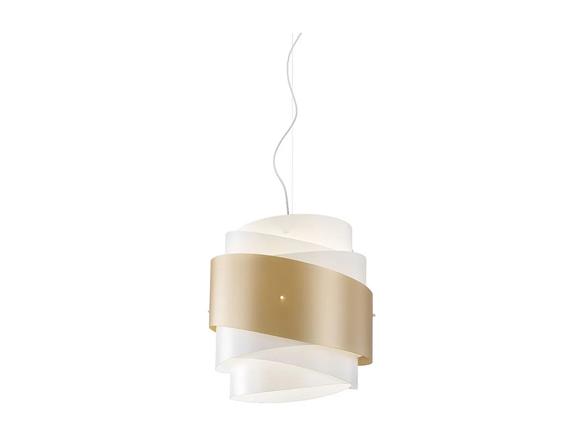 Sospensione Moderna Bea Polilux ® New Gold E Metallo Cromo 1 Luce E27 D40Cm