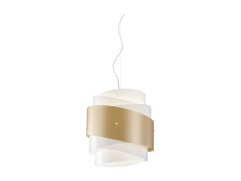 Sospensione Moderna Bea Polilux ® New Gold E Metallo Cromo 1 Luce E27 D40Cm