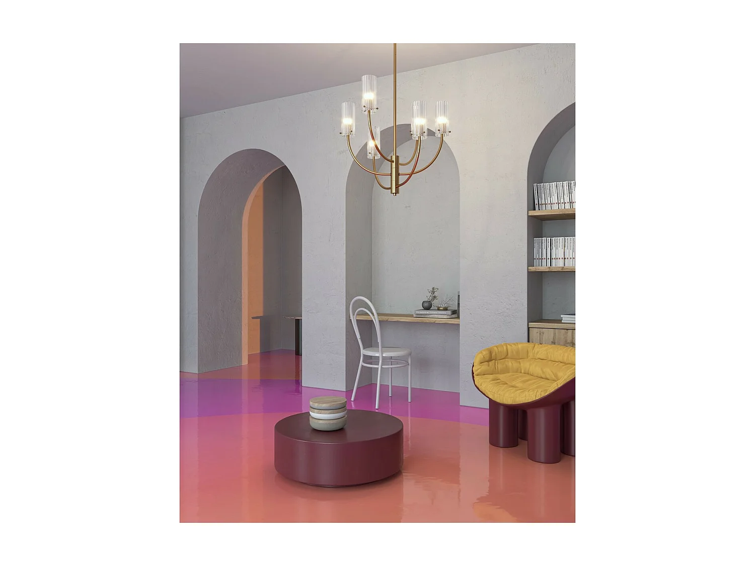 Maytoni Arco Lámpara de Techo Colgante Clásica 3 Luces Multi Brazo Latón G9