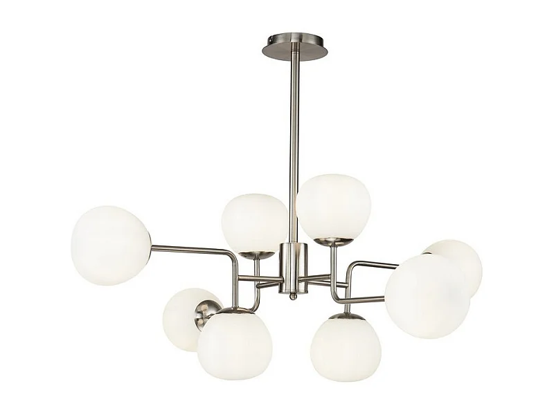 Erich Lampada a Sospensione Globe da Soffitto Nichel, 8 Luci, E14