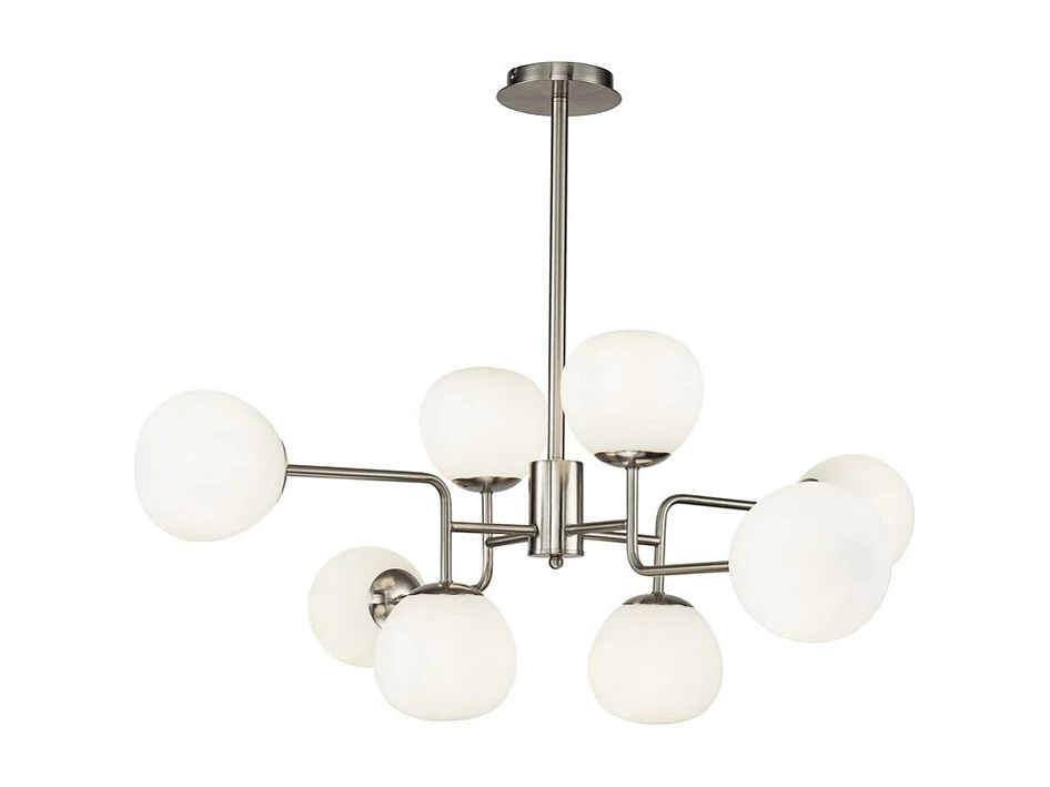 Erich Lampada a Sospensione Globe da Soffitto Nichel, 8 Luci, E14