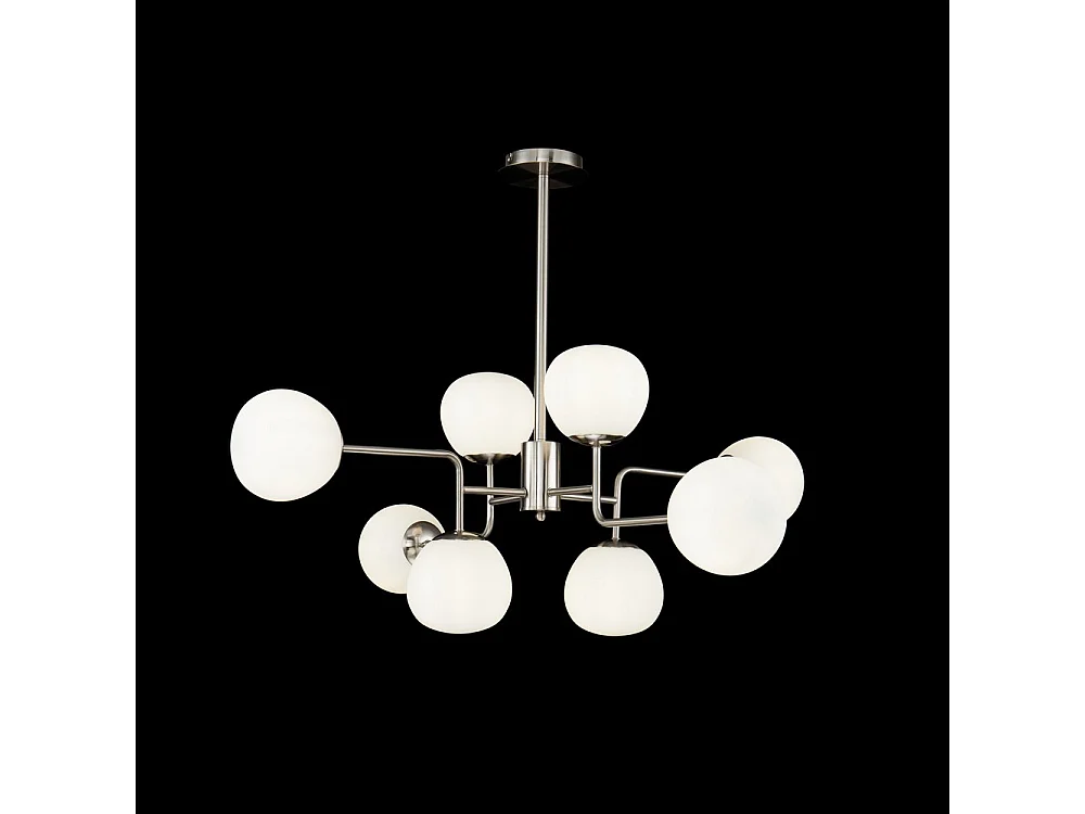 Erich Lampada a Sospensione Globe da Soffitto Nichel, 8 Luci, E14