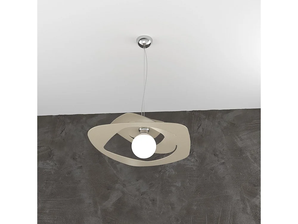 Moderne Pendelleuchte 1 Licht Sand Warped d.50 cm - E27-Fassung - Geometrisches Design