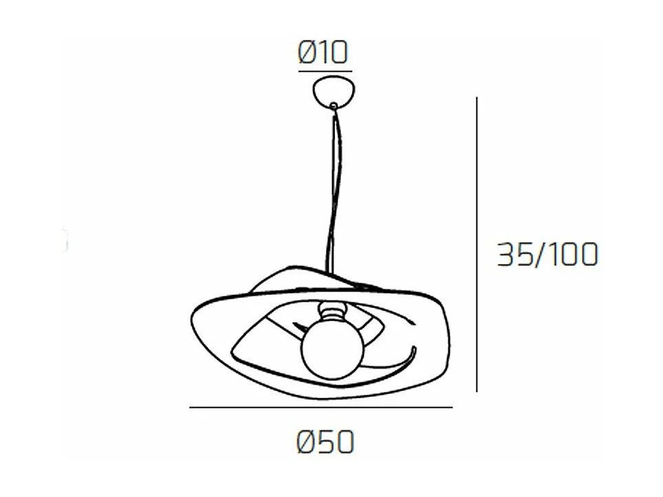 Moderne Pendelleuchte 1 Licht Sand Warped d.50 cm - E27-Fassung - Geometrisches Design