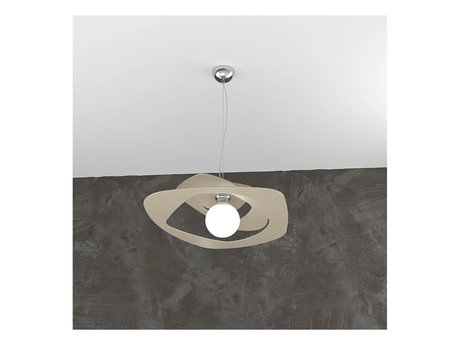 Nowoczesna lampa wisząca z metalu piaskowego 1 żarówka E27 śr. 50 cm Warped