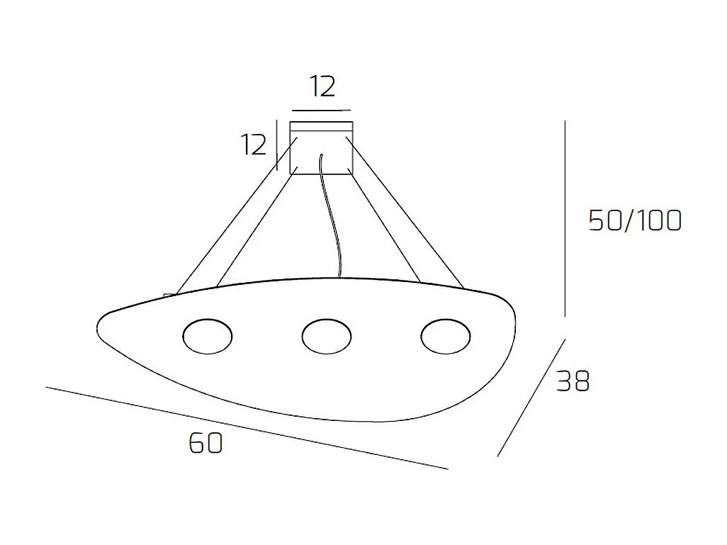 Shape Sospensione 3 Luci Sabbia