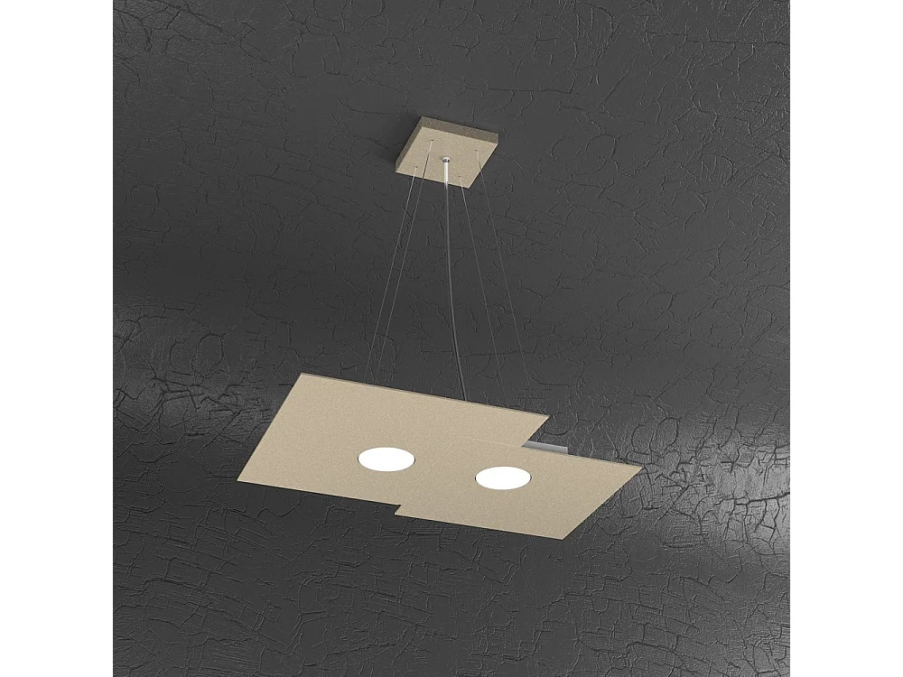 Plate Sospensione 2 Luci Sabbia