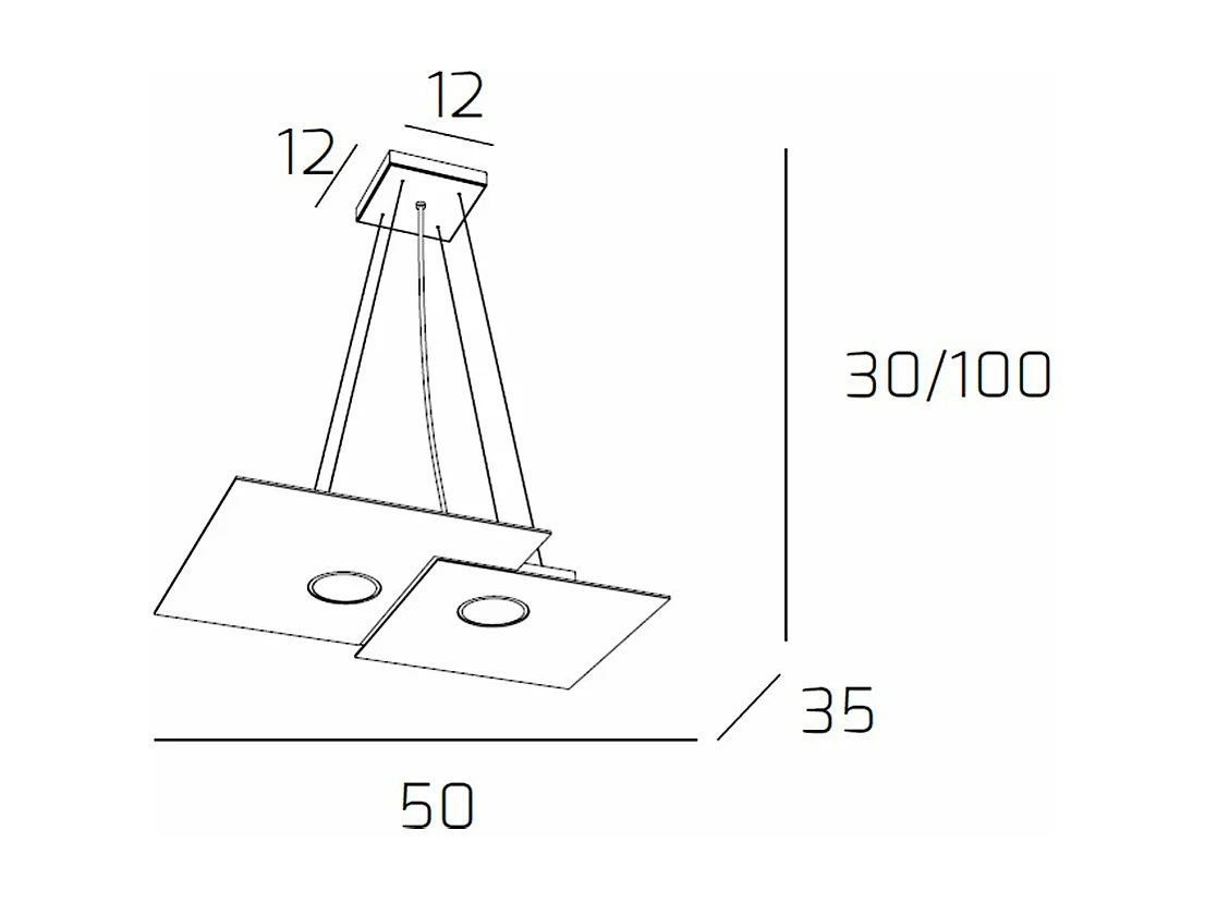 Plate Sospensione 2 Luci Sabbia