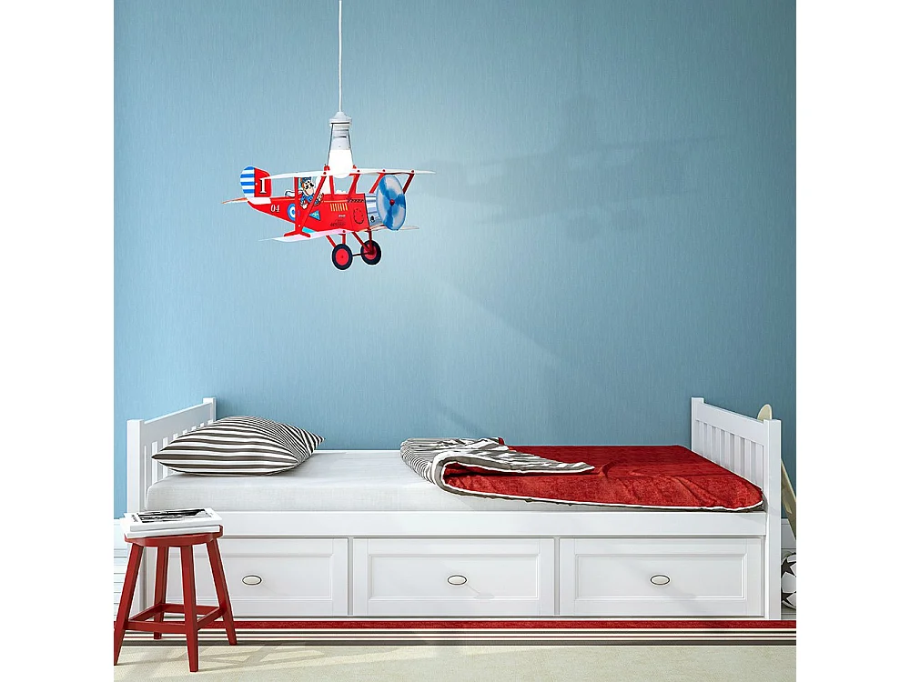 Sospensione Moderna Biplano Polilux ® Rosso Biplano Rosso 1 Luce E27