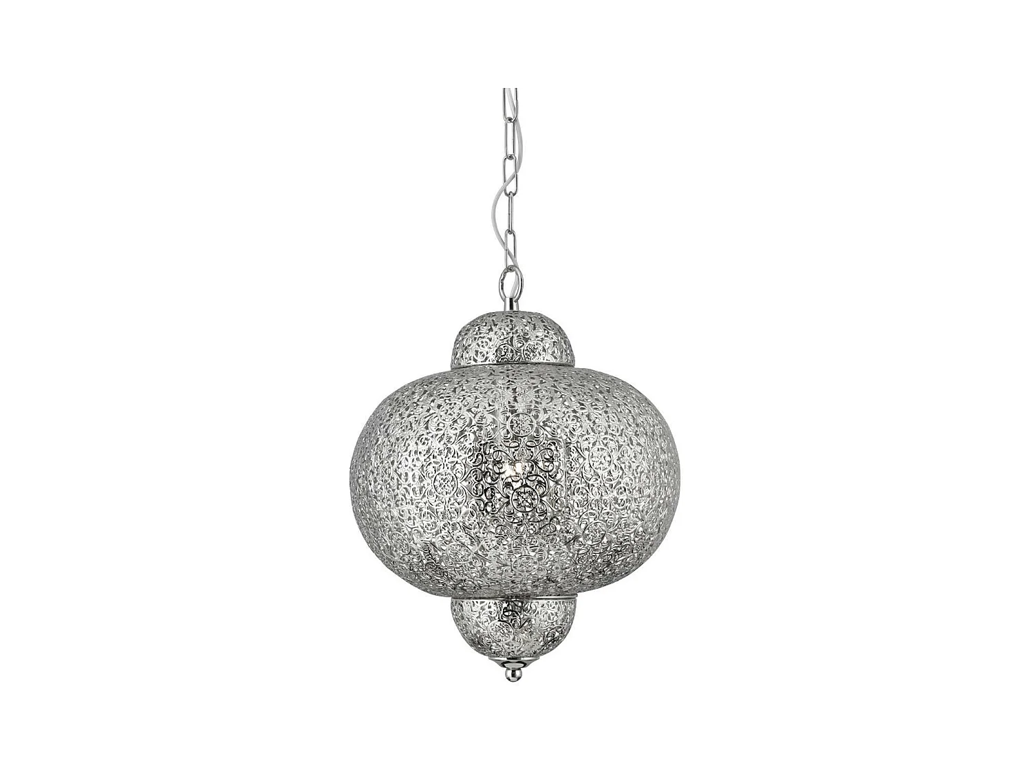 Searchlicht Fretwork - 1 heller marokkanischer Deckenanhänger Glänzendes Nickel, E27