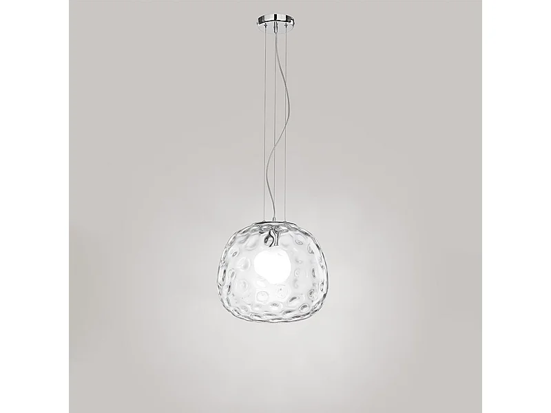 Lampadario Contemporaneo Ufo Cromo 1 Luce E27 Grande