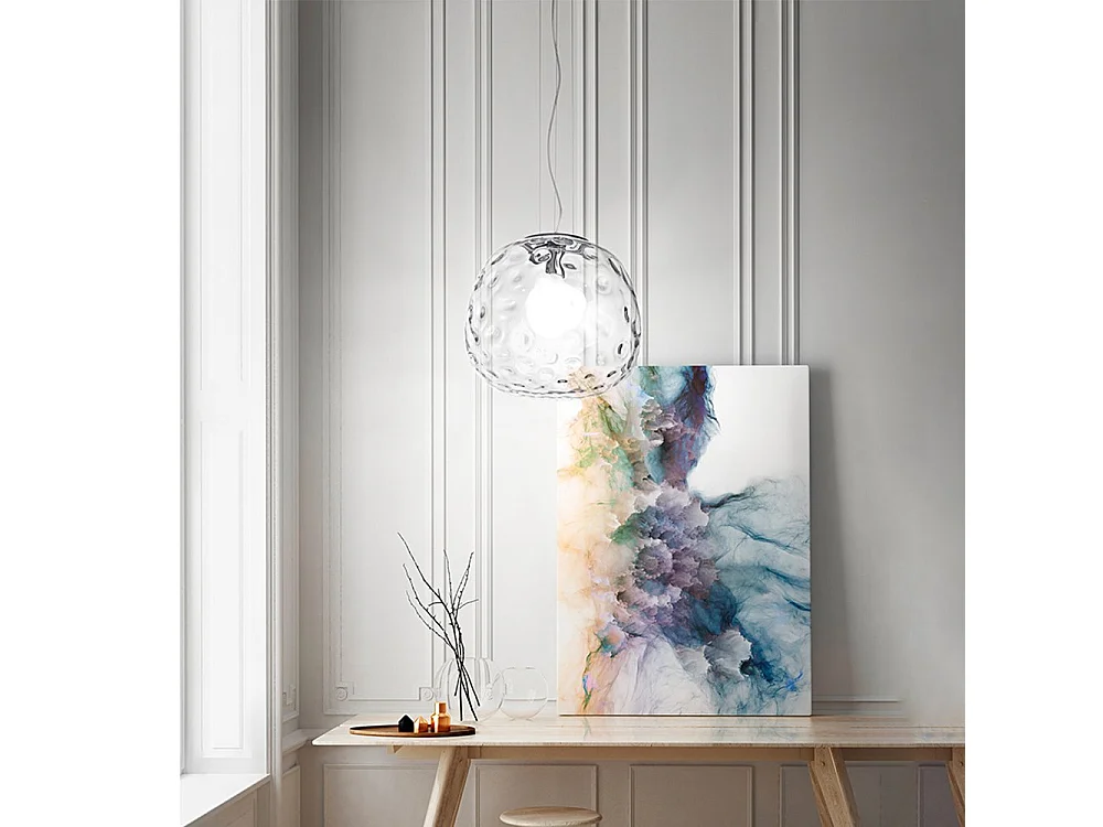 Lampadario Contemporaneo Ufo Cromo 1 Luce E27 Grande