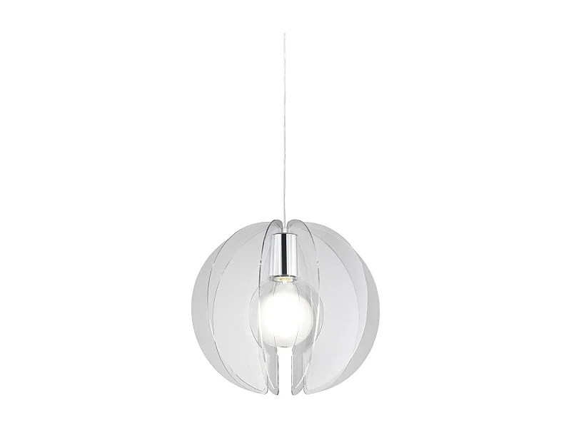 Sospensione Moderna Space Collection Polilux ® Trasparente E Metallo Cromo E27