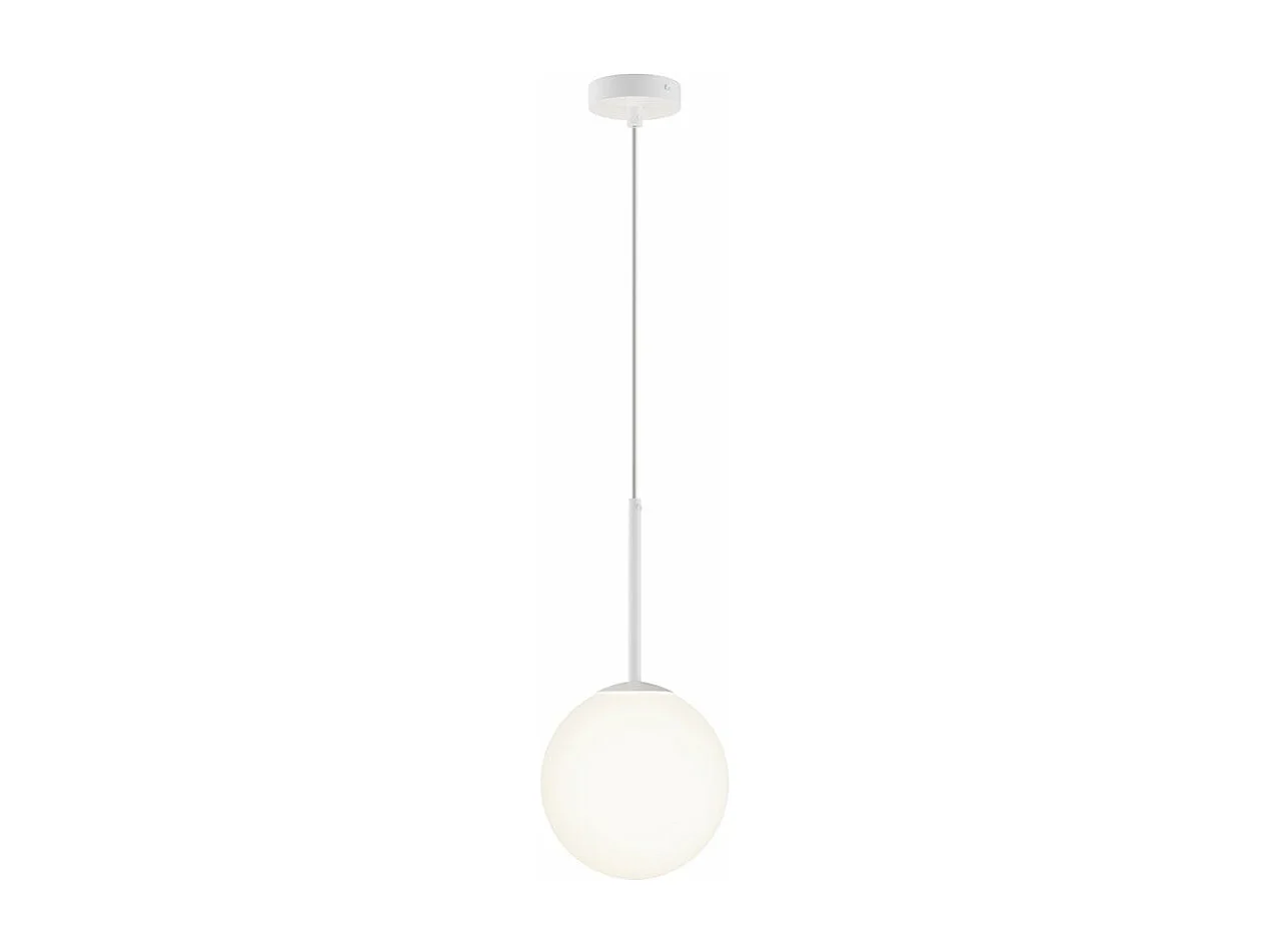 Lampadario Minimal Basic Form Grande In Metallo Bianco 1 Luce E Diffusore Bianco