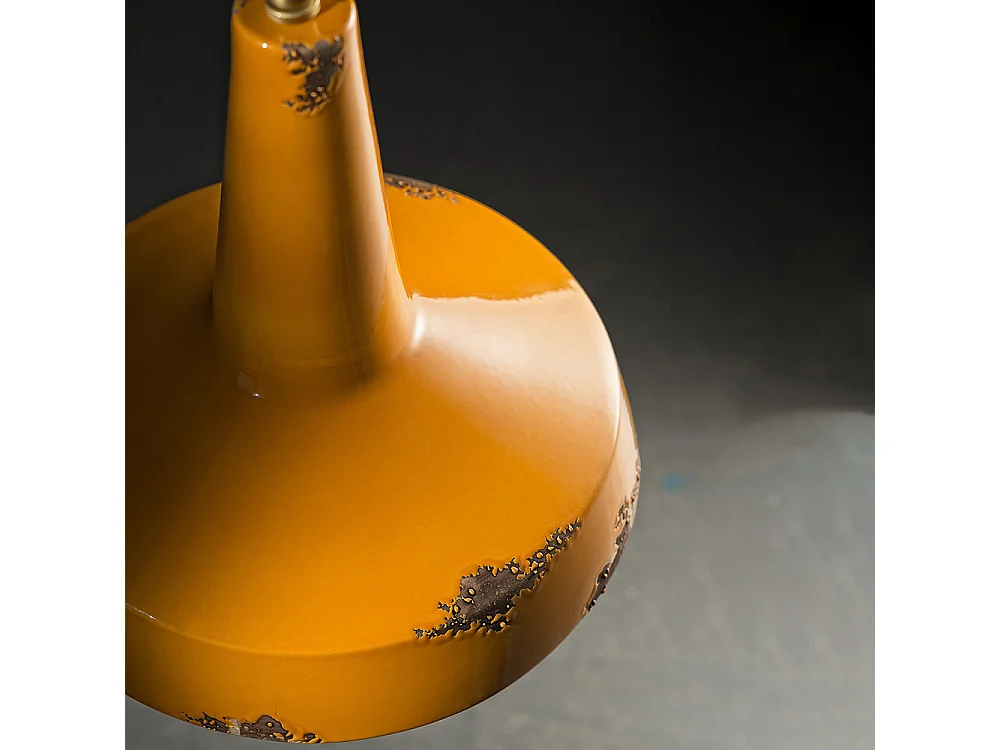 Lampadario Vintage Vague Vintage Ferro E Ceramica Giallo 1 Luce E27 35Cm