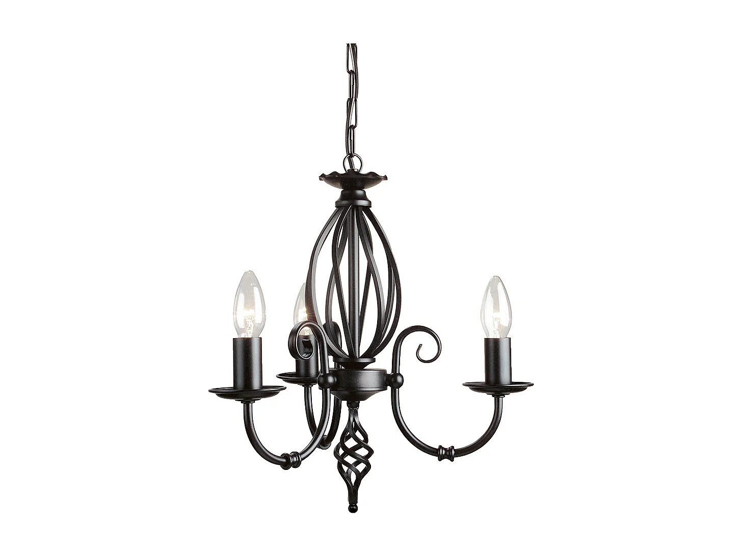 Elstead Artisan - Kronleuchter 3 Hellschwarzes Finish, E14