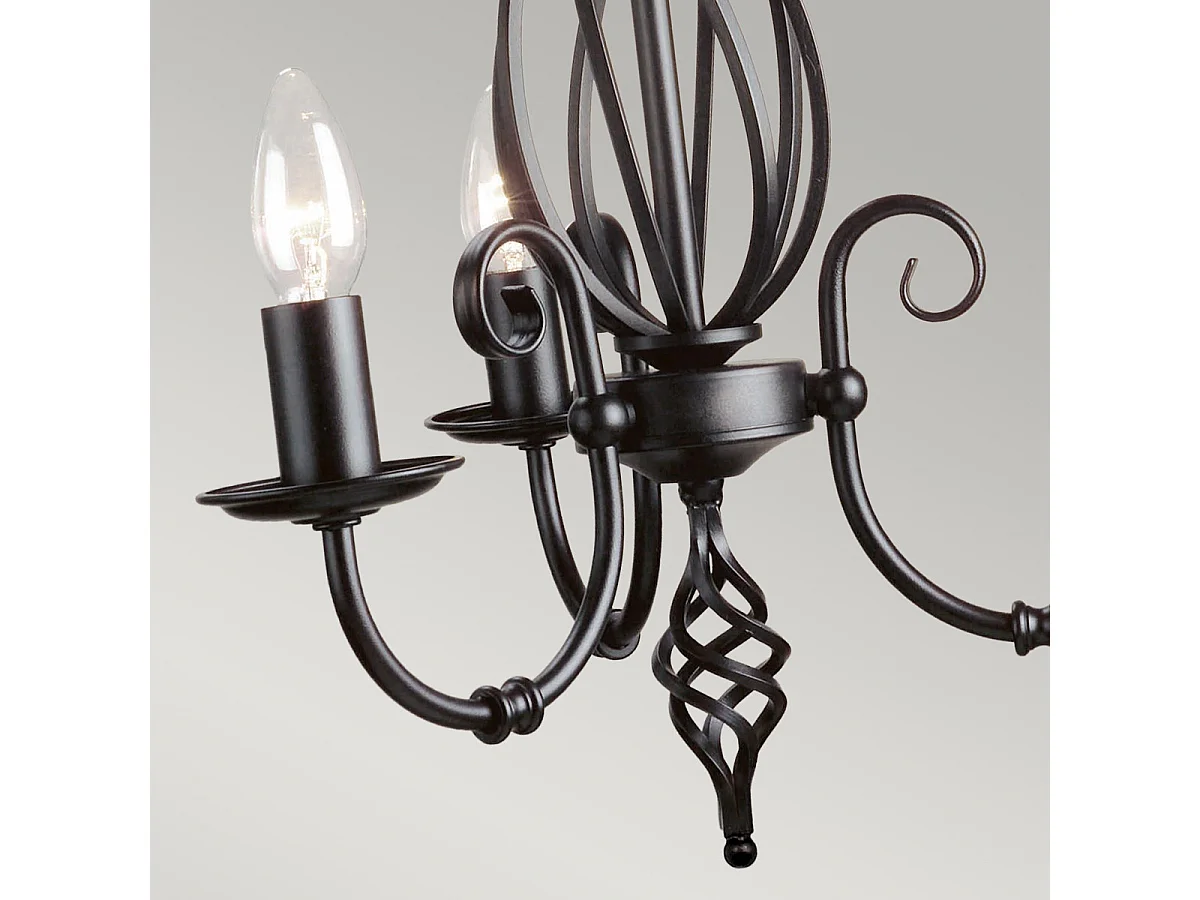 Elstead Artisan - Kronleuchter 3 Hellschwarzes Finish, E14