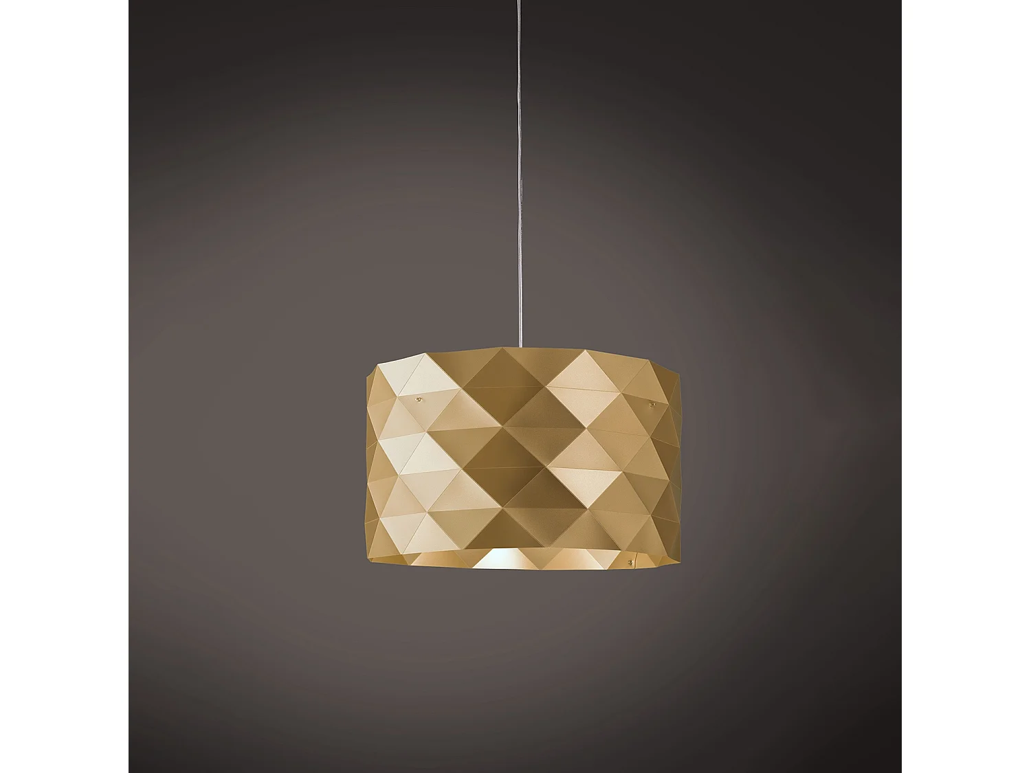 Sospensione Moderna Prisma Polilux ® New Gold E Metallo Cromo 1 Luce E27 D40Cm