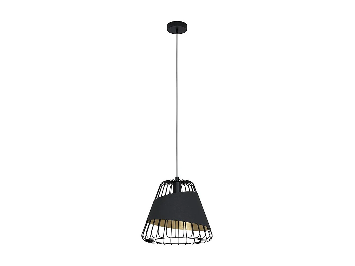 Lampadario Industrial Austell 1 Luce Acciaio Nero