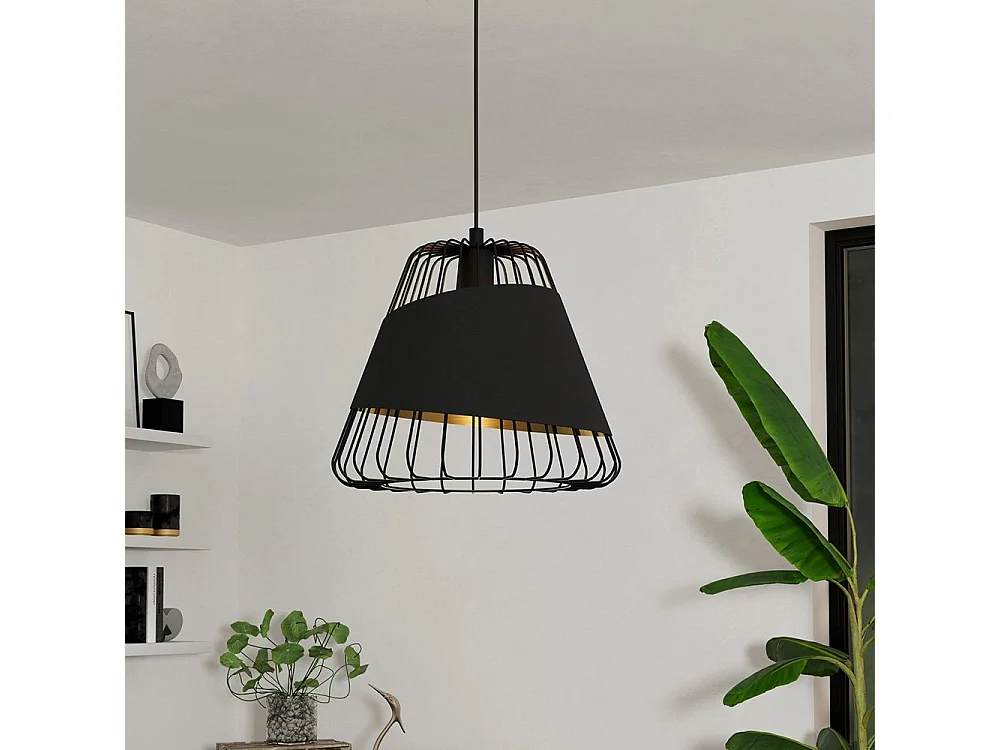 Lampadario Industrial Austell 1 Luce Acciaio Nero