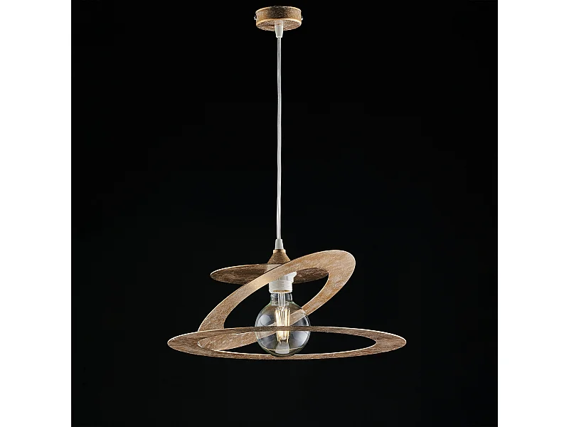 Sospensione Moderna 1 Luce Ferro Taglio Laser Oro Serie Geko