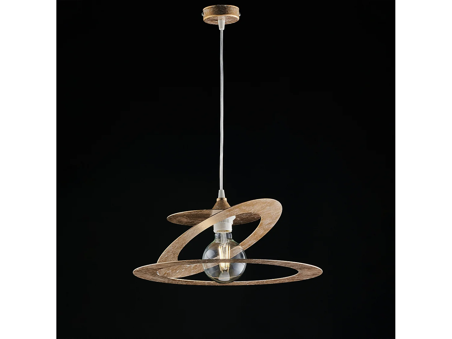 Sospensione Moderna 1 Luce Ferro Taglio Laser Oro Serie Geko