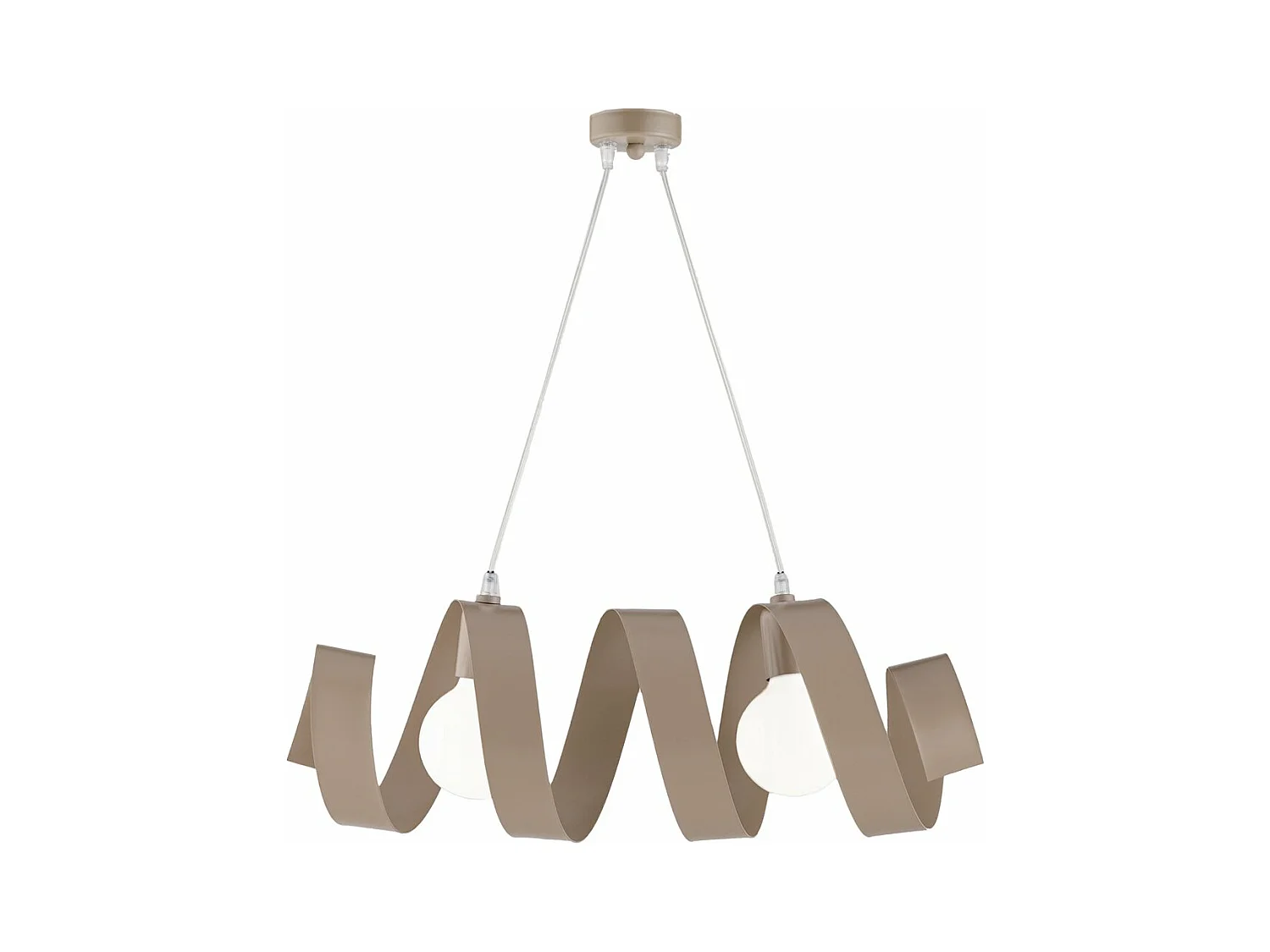 Helix – Pendelleuchte aus matt taubengrau lackiertem Eisen mit verstellbarem Elektrokabel, 2 Lichter, L. 54 x 20 – BL141-2-TO