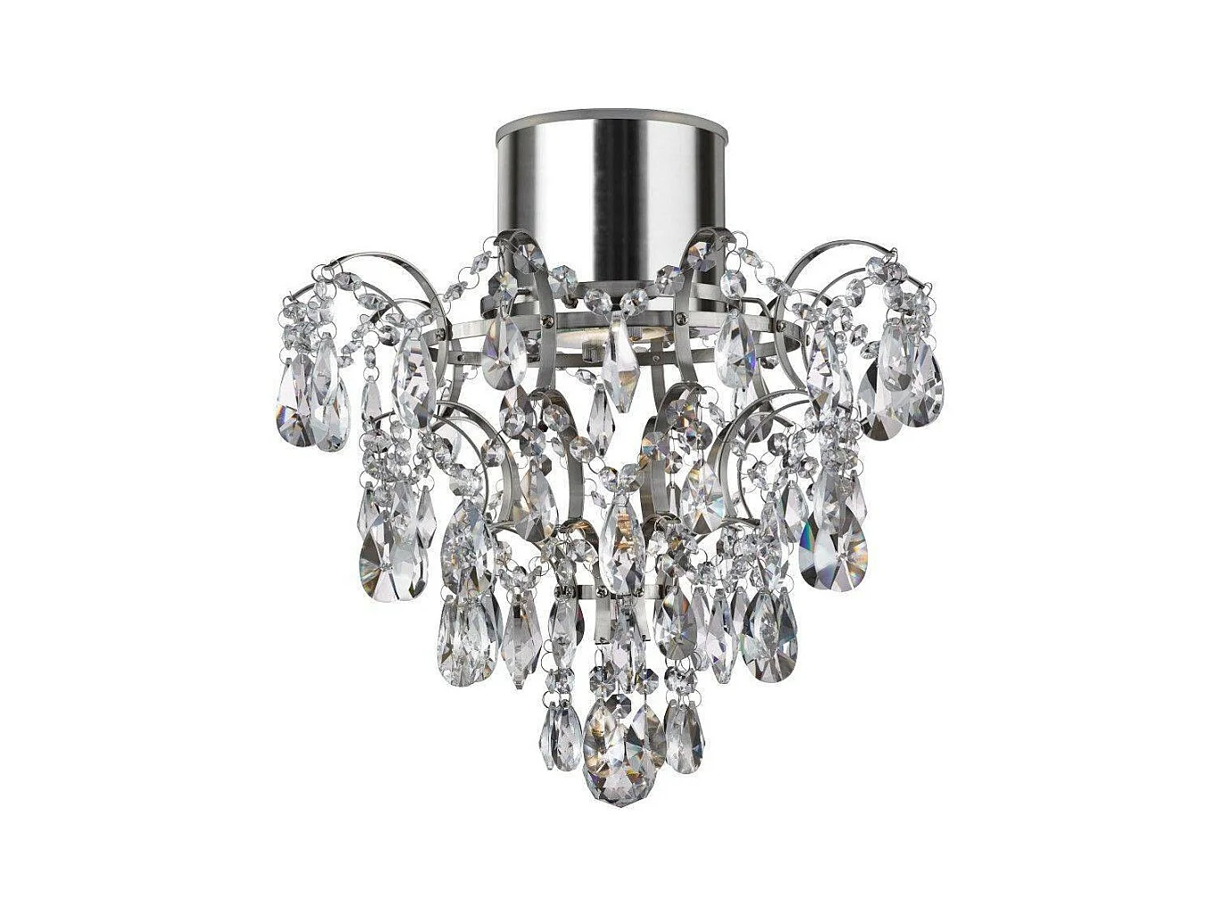 Searchlight Bathroom - Lampadario da bagno 1 luce Cromo, Cristalli K5 IP44, GU10