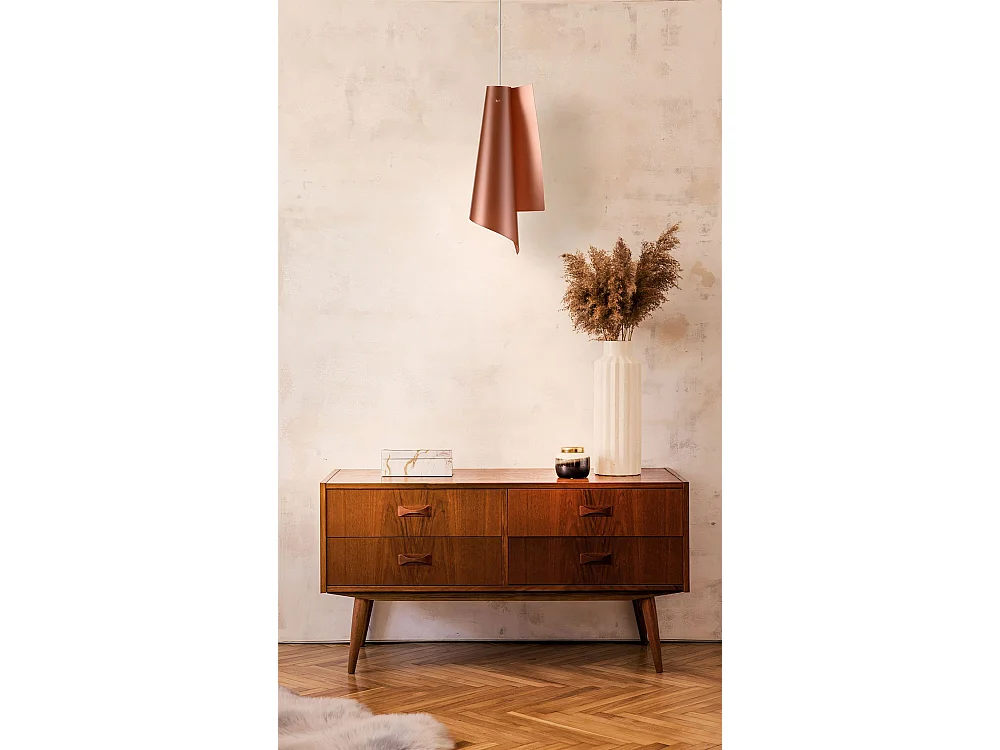 Sospensione Moderna Vela Polilux ® Rame E Metallo Cromo 1 Luce E27 H68Cm