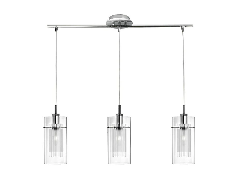 Searchlight Duo 1 - Lampada a sospensione a grappolo con 3 luci cromo, vetro, attacco E14