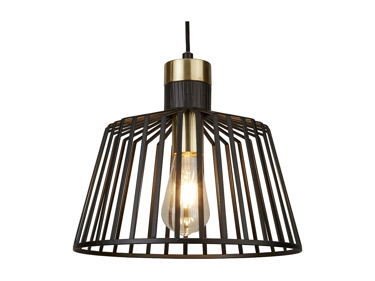 Searchlight Bird Cage 1 Light Cage Takhnge Antik Mssing, Matt Svart, E27