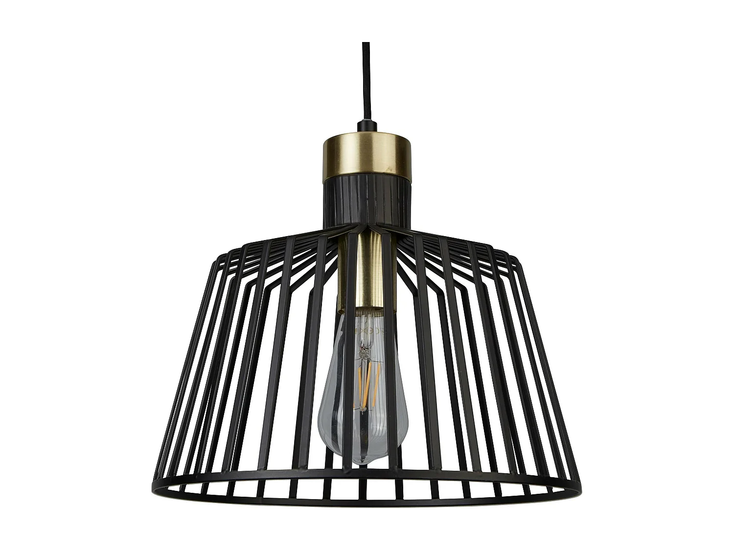 Searchlight Bird Cage 1 Light Cage Takhnge Antik Mssing, Matt Svart, E27