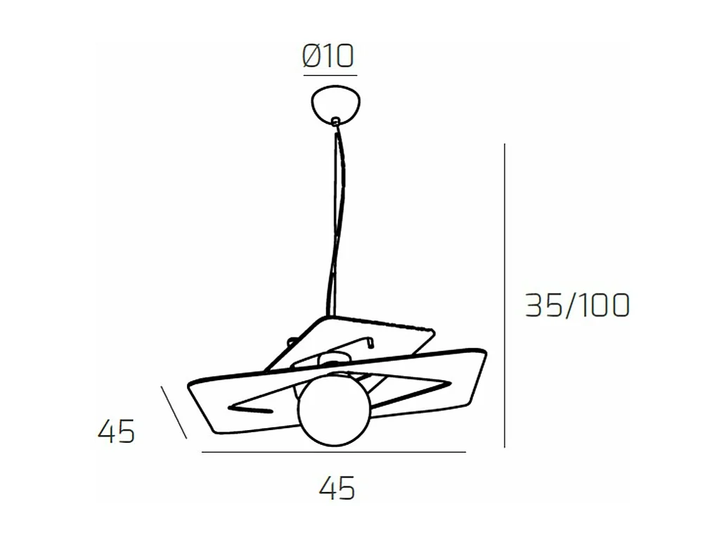 Wacky Sospensione 45 Cm. 1 Luce Sabbia