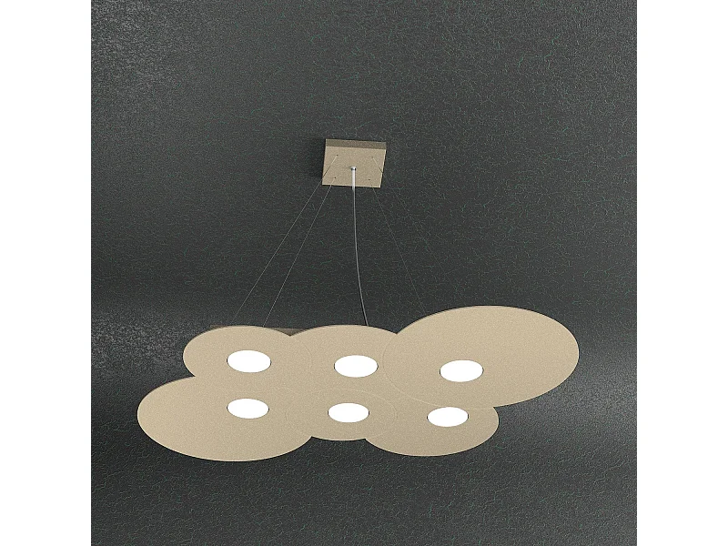Sospensione Moderna Cloud Metallo Sabbia 6 Luci Gx53