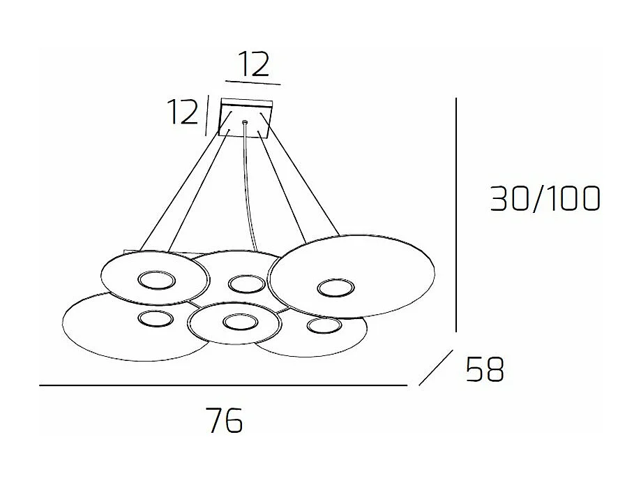 Cloud Sospensione 6 Luci Sabbia