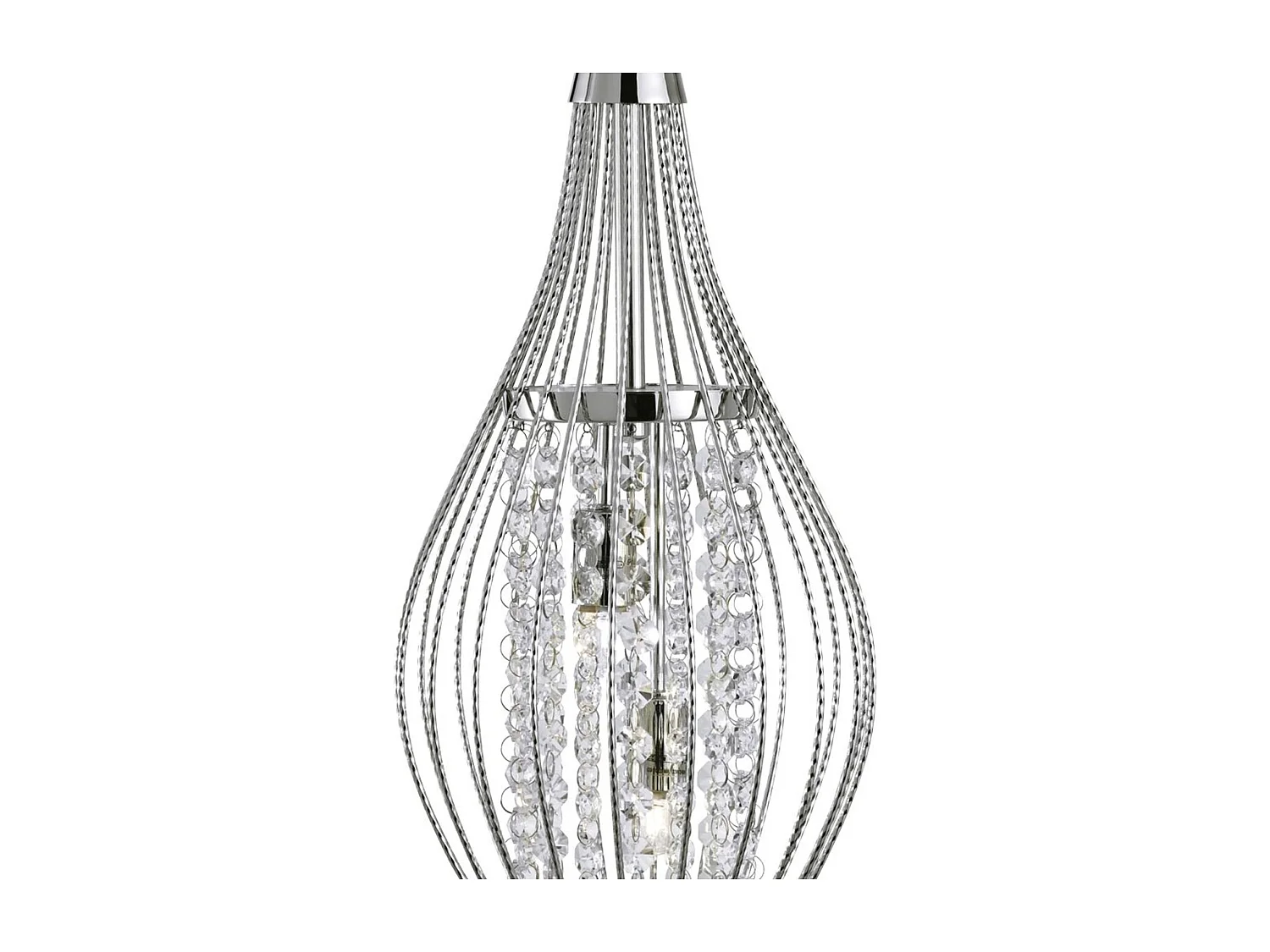 Searchlight Rocket - Sospensione da soffitto a 2 luci cromata con cristalli di vetro, G9