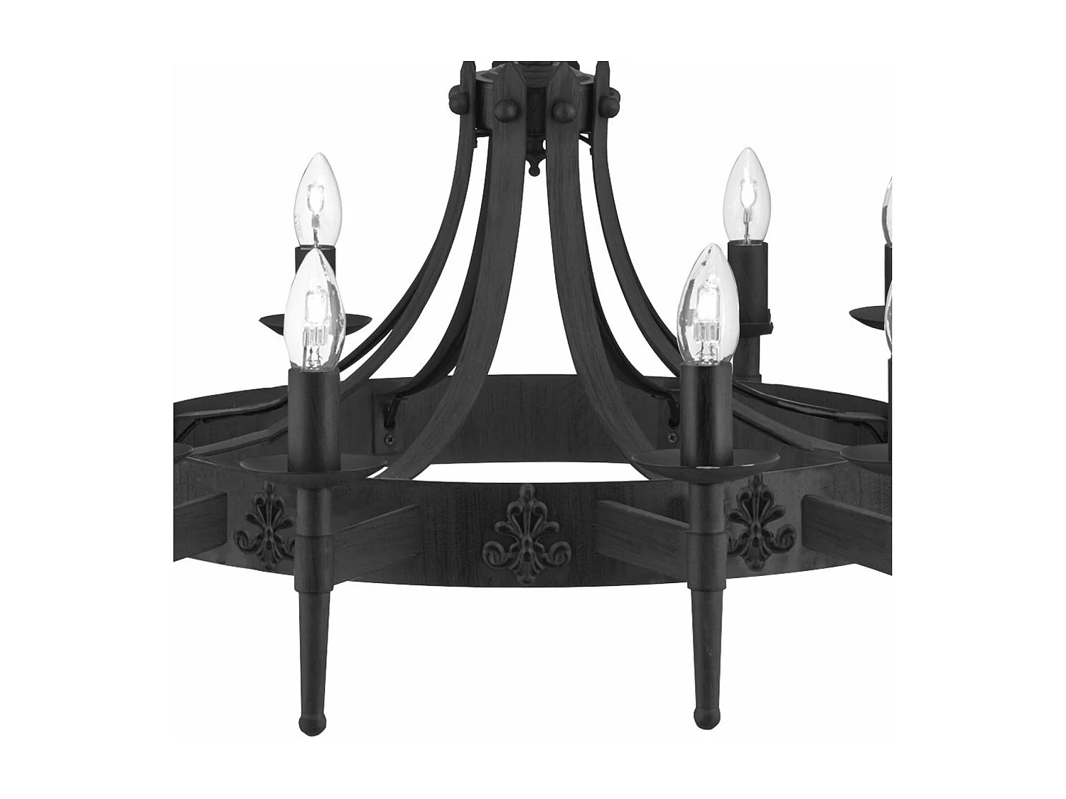 Searchlight Cartwheel - Lampada a sospensione a 12 bracci multibraccio nera, E14