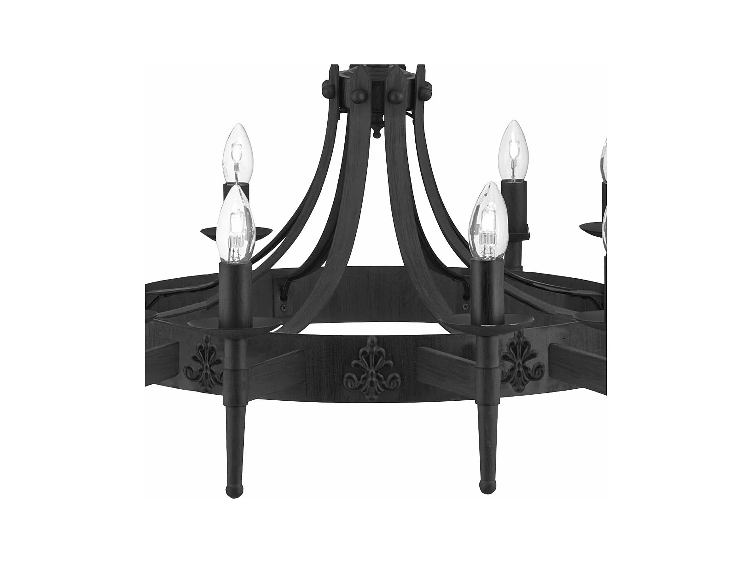 Searchlicht Cartwheel - 12 licht Multi Arm Deckenanhänger Schwarz, E14