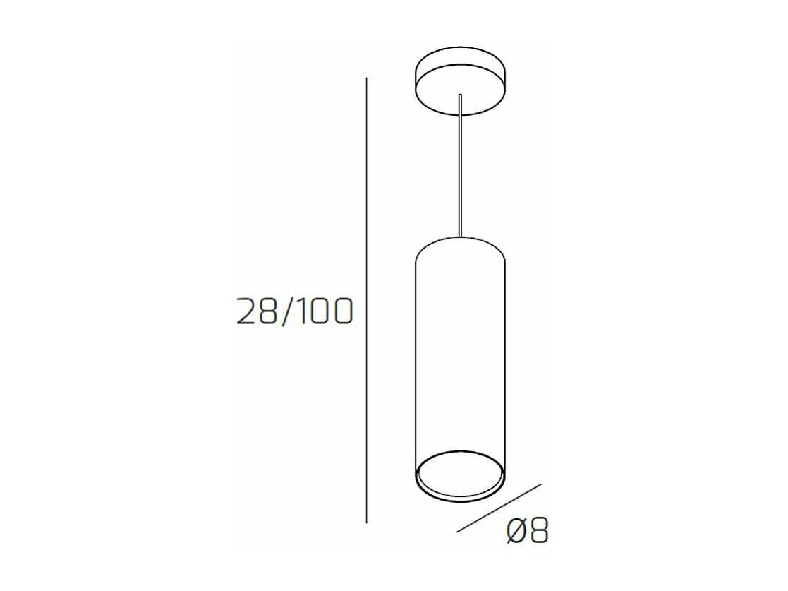 Shape Sospensione Tubo H.25 1 Luce Sabbia